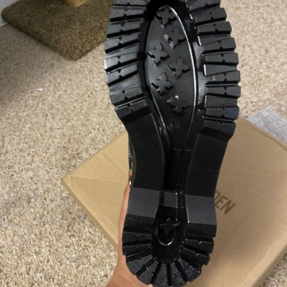 Steve Madden Avenger Leopard Studded Combat Boots - Picture 5 of 7